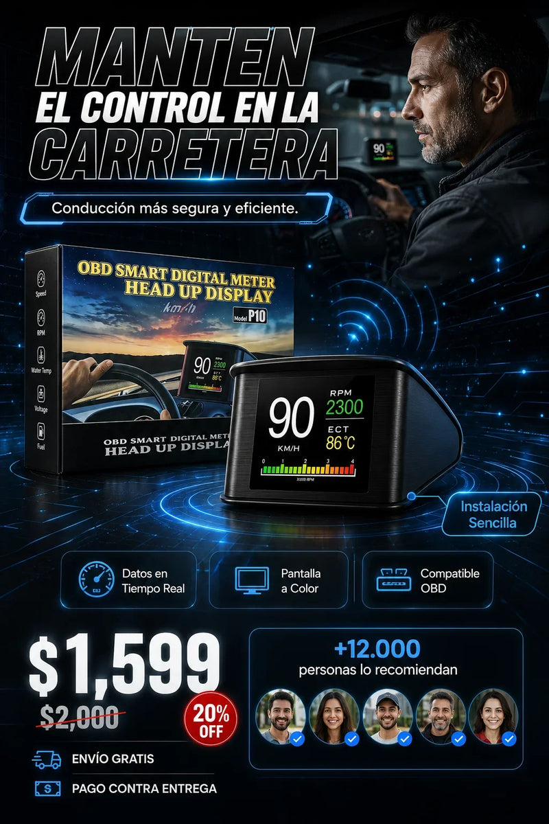 Medidor Digital Obd Hud P10 Para AutoMedidor Digital Obd Hud P10 Para Auto